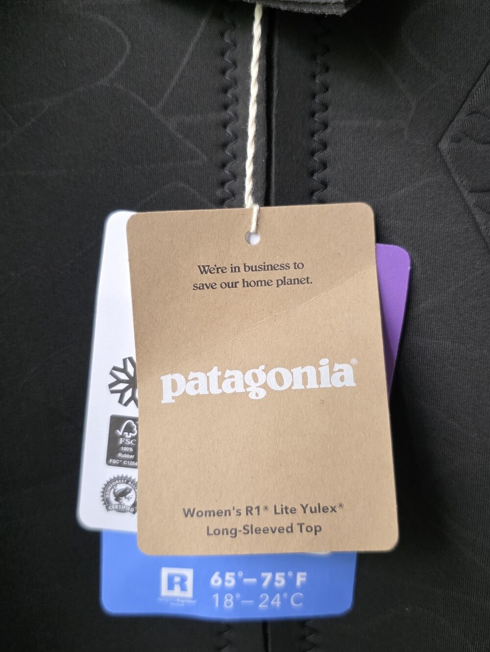 Patagonia R1 Lite Yulex Long Sleeve Zip Up Wetsuit Top Black Womens Size 6 NWT - Picture 5 of 12